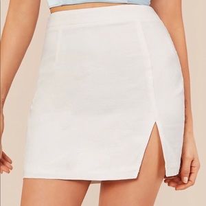 white high waisted skirt